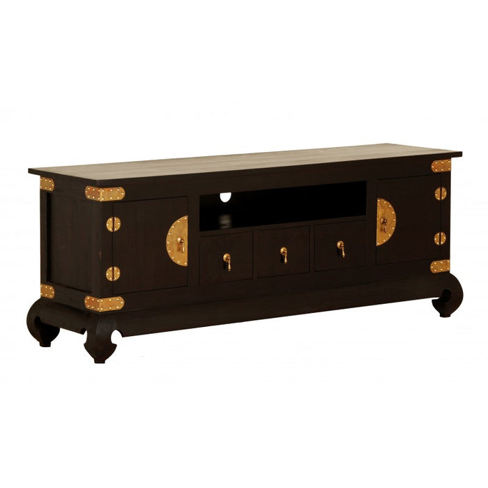 MP - Chinese Oriental TV Console 4 Drawer 2 Door TEK168 EU 204 LCSN  ( Picture and Ilustration for Reference Only ) ( Mahogany Colour )