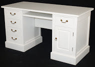 Executive Table Writing Desk Leatherette Top 6 Drawers 1 Door 160W 65D 80H TEK168 DK 106 OSC( Mahogany Colour )