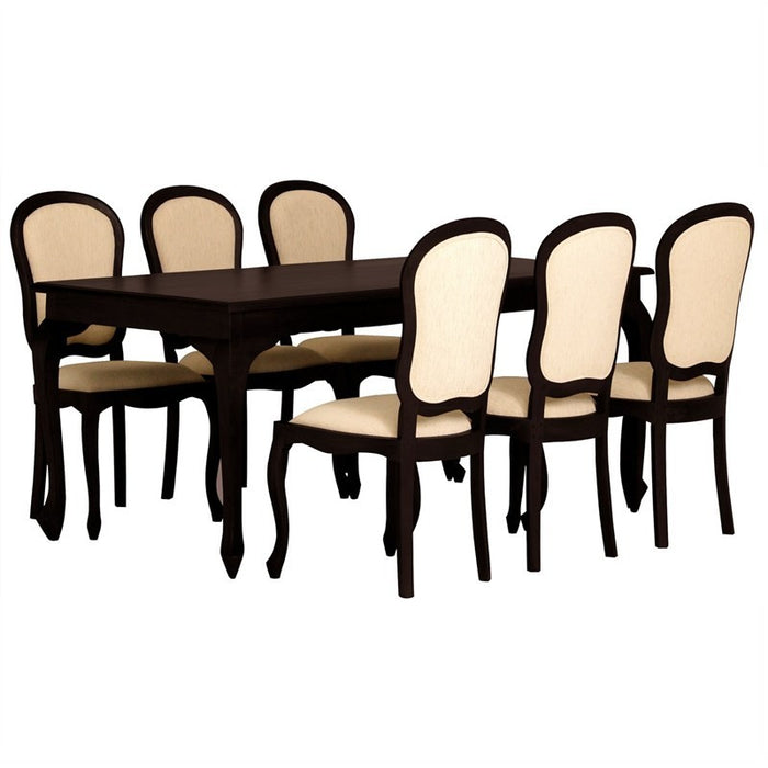 MP - Queen AnnMary Solid Timber Dining Chair 6 Piece Package Set ( 6 Non Armchair ) - TEK168 CH 54 56 QA DC ( Picture for Reference Only ) ( Light Pecan Colour )
