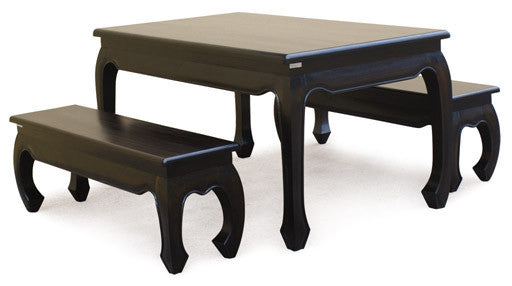 MP - Chinese Oriental Dining Table 180 cm with 2 Bench TEK168 DT 180 90 OL Set ( Picture, Colour Illustration for Reference Only )