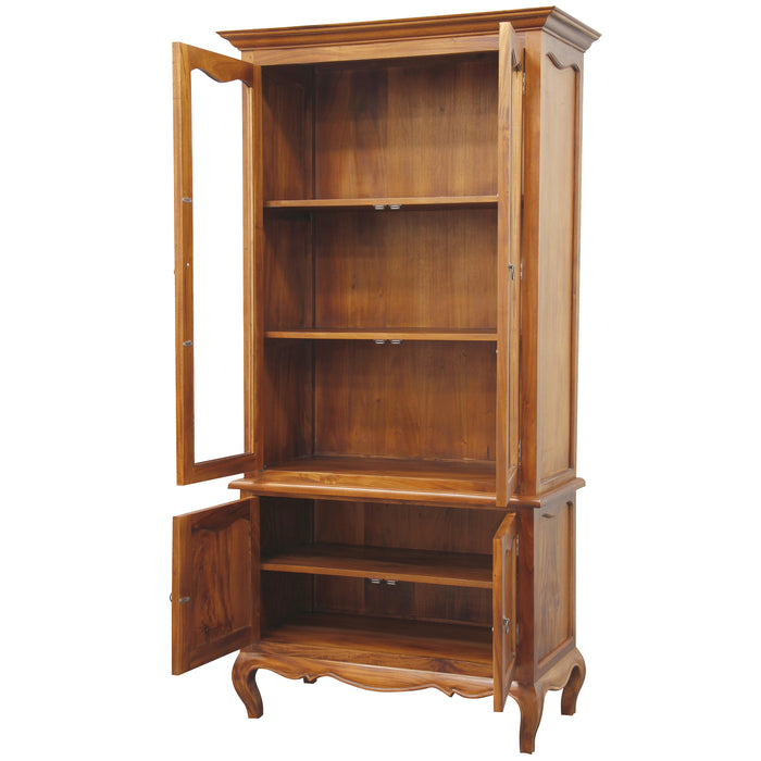 Mervin Solid Timber French Province Cupboard Display Hutch -French Buffet and Hutch - TEK168 AR 400 FP ( 3 Color Choice )