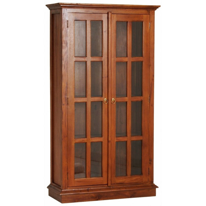 MP - Display Cabinet Range 2 Glass Door 4 Shelf Solid Wood TEK168 DC 200 GL  ( Picture Illustration Colour for Reference Only ) ( Mahogony Colour )