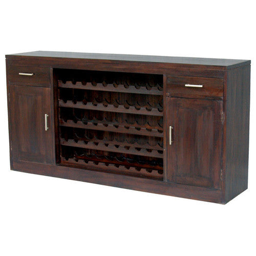HEALDSBURG Teak 2-Door-2-Drawer-Wine-Rack-Bar Cabinet TEK168SB-202-WR