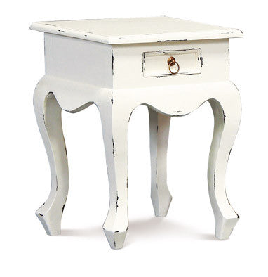 MP - Queen AnnMary French Side Table Night Stand TEK168 LT 001 QA  ( Picture ILLUSTRATION COLOUR FOR REFERENCE ONLY )( Light Pecan Colour )
