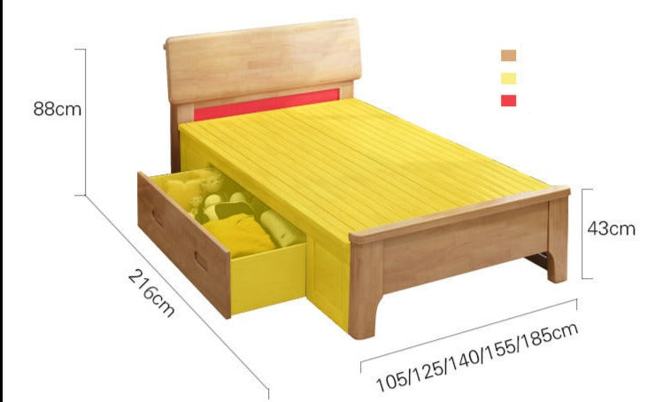WAREHOUSE SALE MATEO Wooden Storage Bed Frame with 2 Big Drawers ( 2 Color 4 Size ) ( Discount Price $1299 Special Price from $999 )