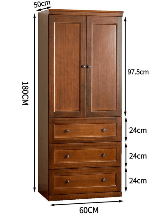 RAVEN Osaka Hilton Solid Wood Wardrobe Home Bedroom Storage Cabinet