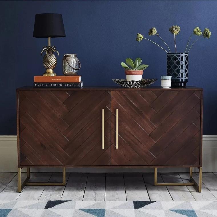 Herringbone store buffet table