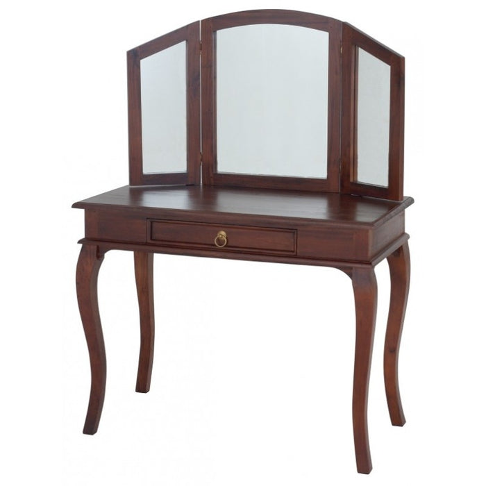 WAREHOUSE SALE MP - Queen Ann Mary Dressing Table ONLY Vanity Mirror 3 Folding Mirror 1 big drawer Writing Desk TEK168 ST 001 MR QA ( Discount Price $699 )