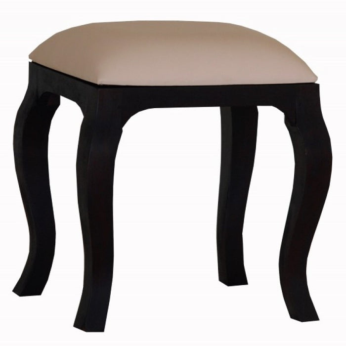 Queen AnnMary French Stool with attached cushion TEK168 CH 001 QA ( Chocolate Colour )
