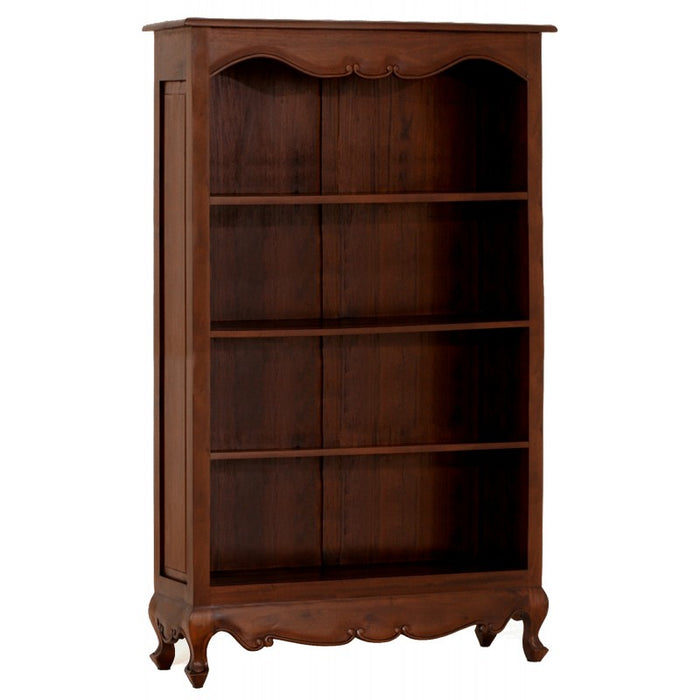 Queen Anna Solid Teak Wood Timber Bookcase, Bookshelves TEK168 BC 000 QA 180 (  Mahogany Colour )