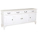 Queen Anna Solid Teak Wood Timber 4 Door 4 Drawer 200cm French Buffet Sideboard Table - White TEK168SB-404-QA-WH_1