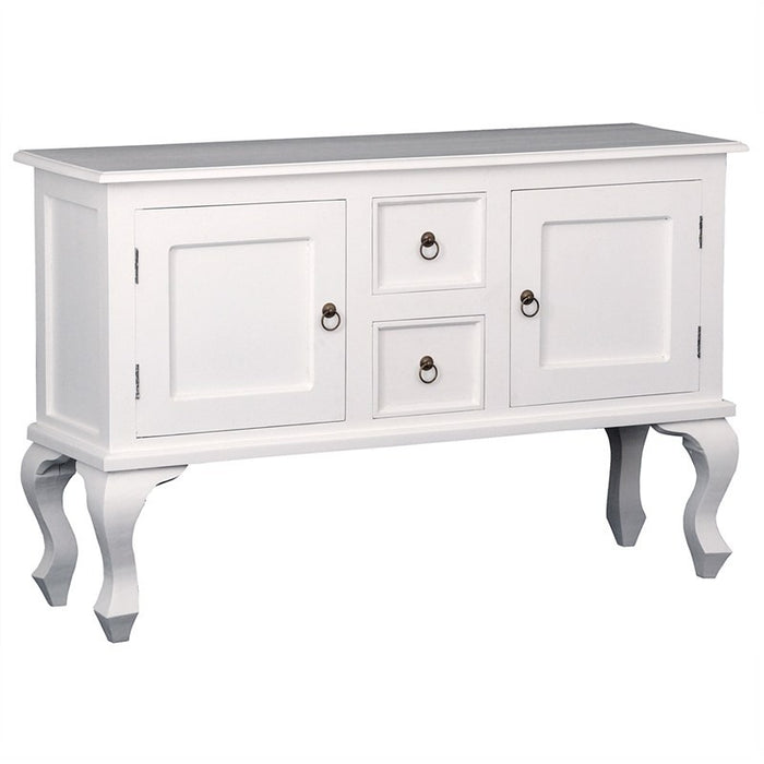 Queen AnnMary Solid Timber 2 Door 2 Drawer Sofa Table Buffet, 130cm, White TEK168ST-202-QA-WH_1