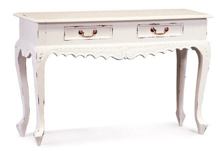 MP - Queen AnnMary French Console Table with 2 Drawers Carved Sofa Table TEK168 ST 002 CV Desk