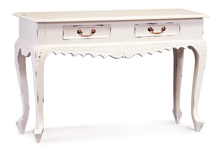 Queen AnnMary French Console Table with 2 Drawers ( 2 Drawer Carved Sofa Table ) TEK168 ST 002 CV Desk