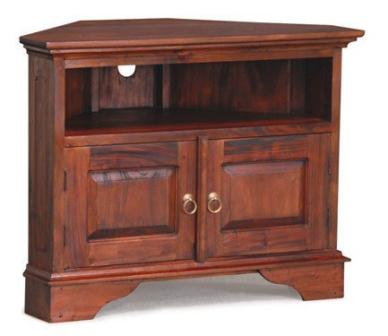 Tasmania Corner TV Console Stand Unit Triangular Back TEK168 TV 200 PN CNR ( Walnut Color )