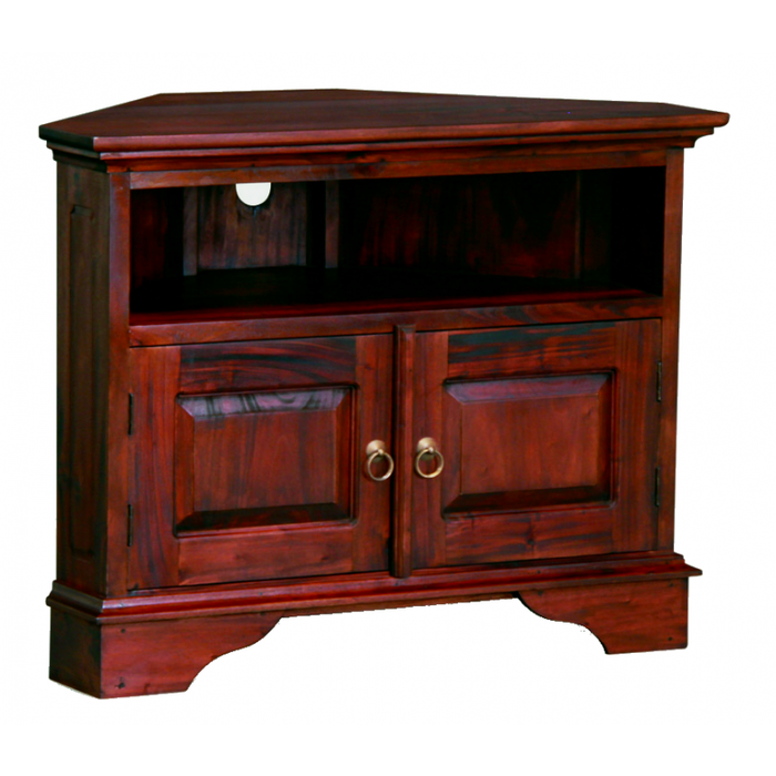 Tasmania Corner TV Console Stand Unit Triangular Back TEK168 TV 200 PN CNR ( Walnut Color )