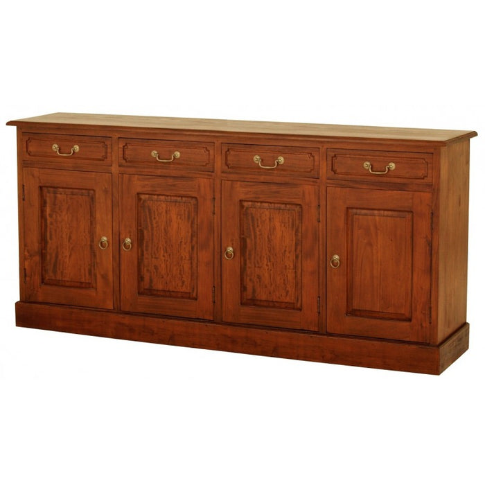 Tasmania Buffet Sideboard 4 Door 4 Drawers Solid Wood TEK168 SB 404 PN (Top and Bottom  White Colour )