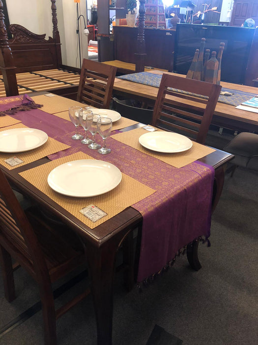 French Provincial Dining Table Set 160cm DT 160 85 FP with 6 Queen Ann Chairs ( Picture for Reference Only ) ( Light Pecan Colour )