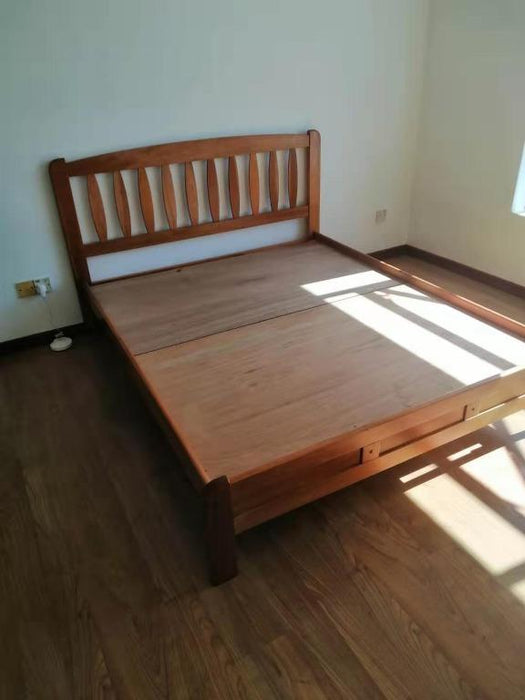 WAREHOUSE SALE Caramel Wooden Full Solid Wood Mahogany Bed Frame ( Include Delivery and Assembly (  Discount Price $799 Special Price 499 )