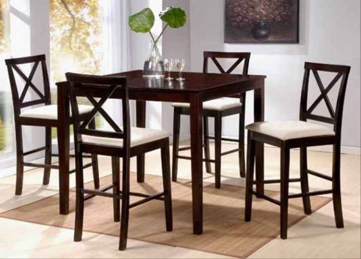 Set of 4 Cross Back Tall Dining Chair with Cushion TEK168 CH 000 X CROSS  ( Picture for Reference Only ) ( Mahogany Colour )