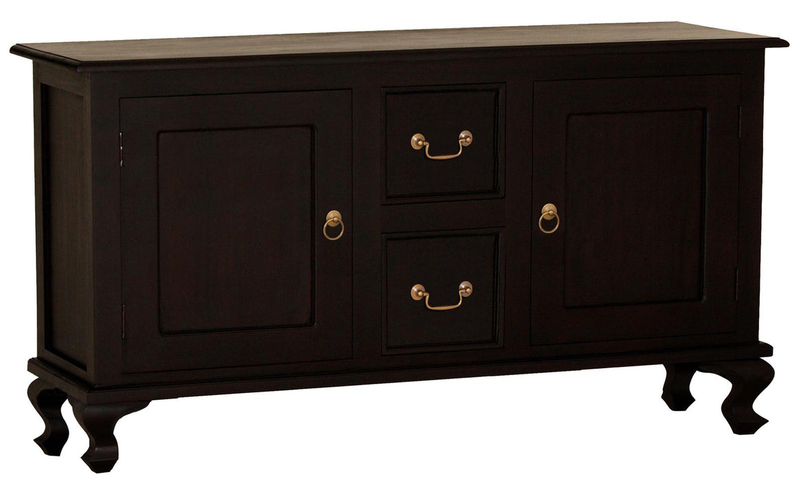Queen AnnMary Solid Timber 2 Door 2 Drawer Sofa Table Buffet, 160cm, TEK168 SB 202 QA LP ( Chocolate Colour )
