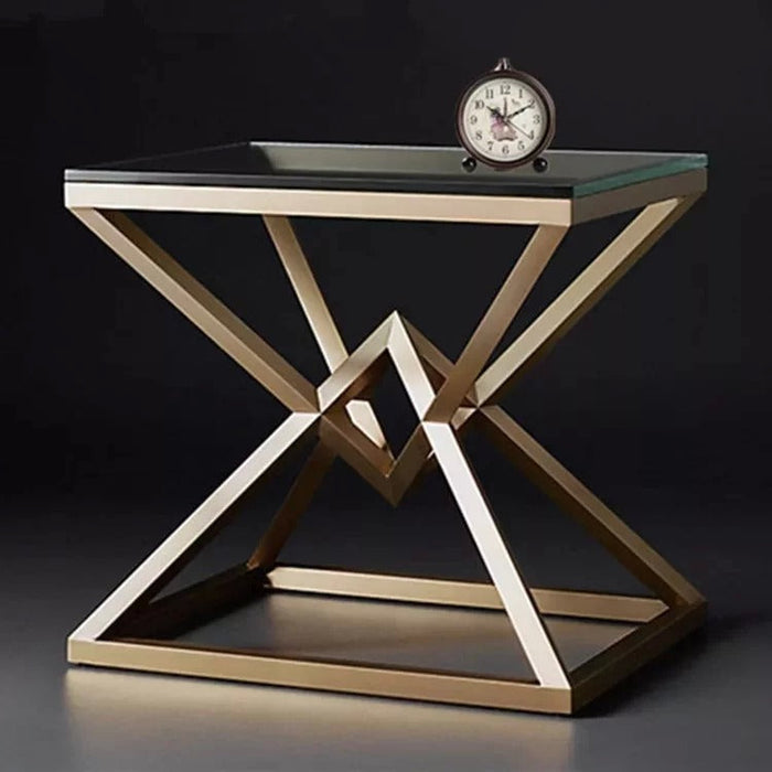LAILA Luxury Golden Pyramids Lamp Table Bedside Table