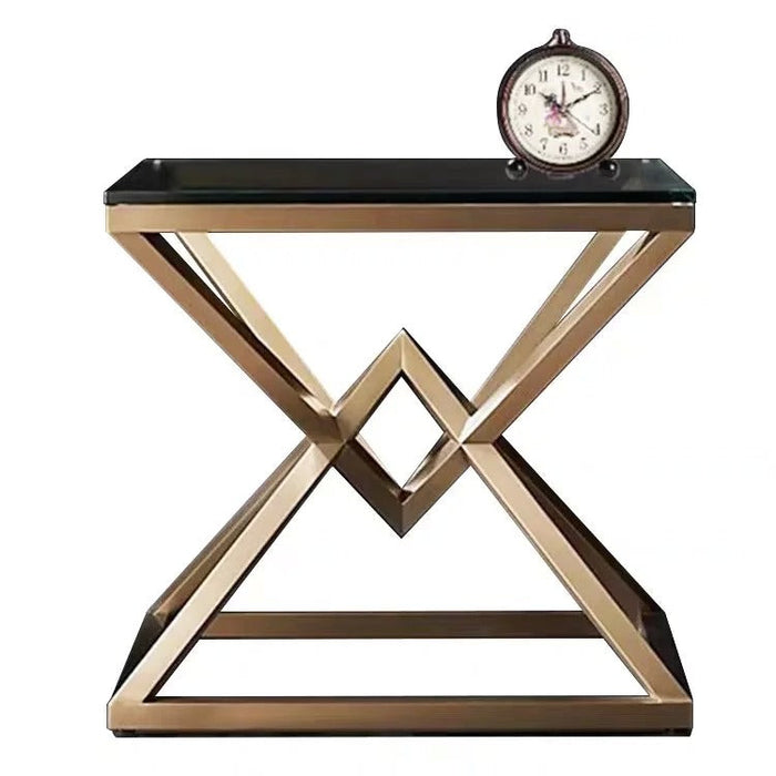LAILA Luxury Golden Pyramids Lamp Table Bedside Table