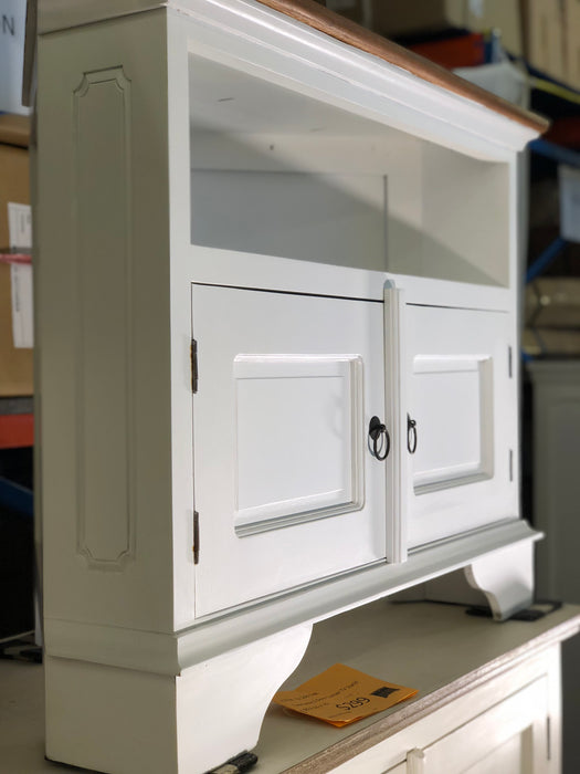 Tasmania Corner TV Stand Unit Triangular Back TEK168 TV 200 PN CNR (  White and Caramel Colour )
