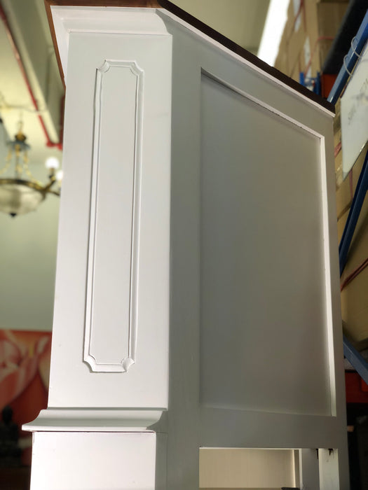 Tasmania Corner TV Stand Unit Triangular Back TEK168 TV 200 PN CNR (  White and Caramel Colour )