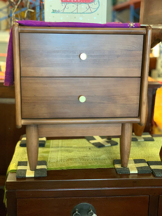 2 Drawer Bedside Lamp Table Solid Timber Wood