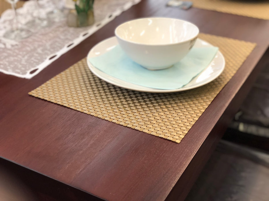 MP - Amsterdam Dining Table w 3 Chairs and 150 cm Bench Special Package Set 200x90x78 Full Solid TEK168 DT 200 90 TA (Special Dining Package Price)  ( Picture for Reference Only ) ( Mahogany Color )